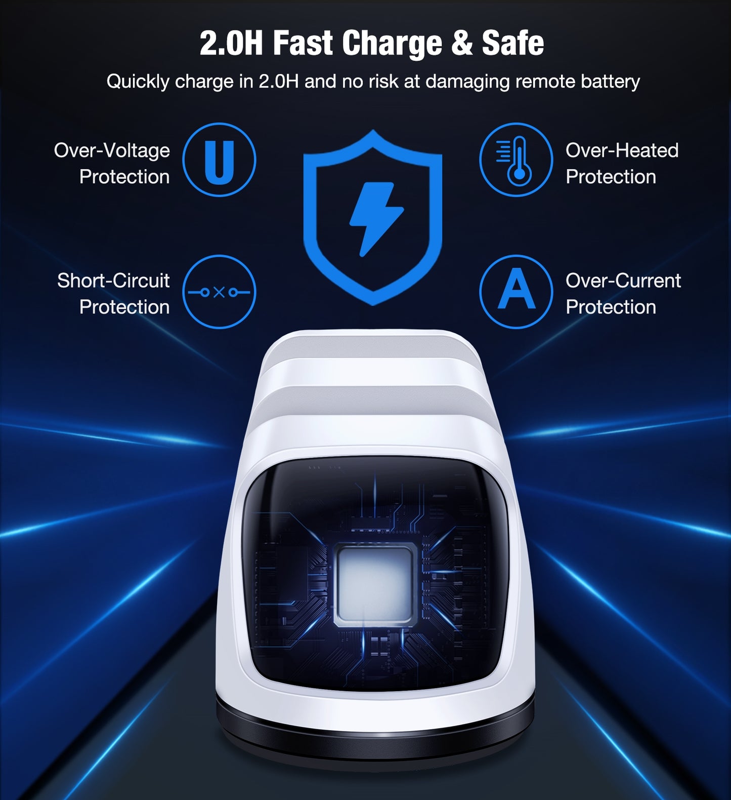 Dual Fast Charger For Playstation 5 Controller Charger Station