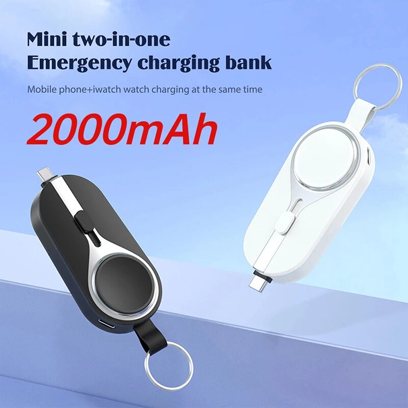 Portable Powerbank for Apple Watch Charger Key Chain Mobile Phone