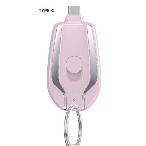 Portable Keychain Charger | 1500mAh Type-C Ultra-Compact Mini Battery