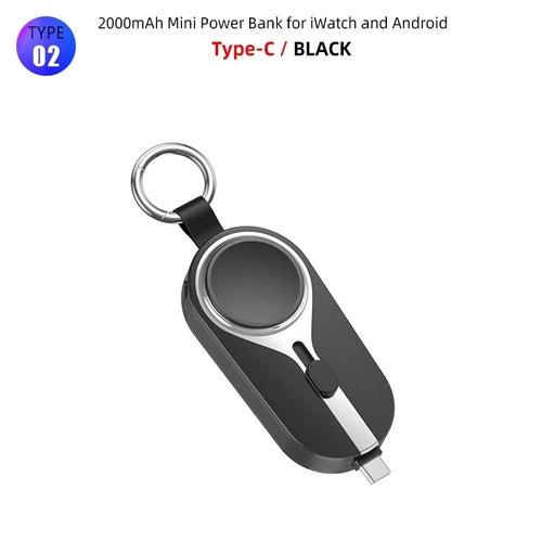 Portable Powerbank for Apple Watch Charger Key Chain Mobile Phone