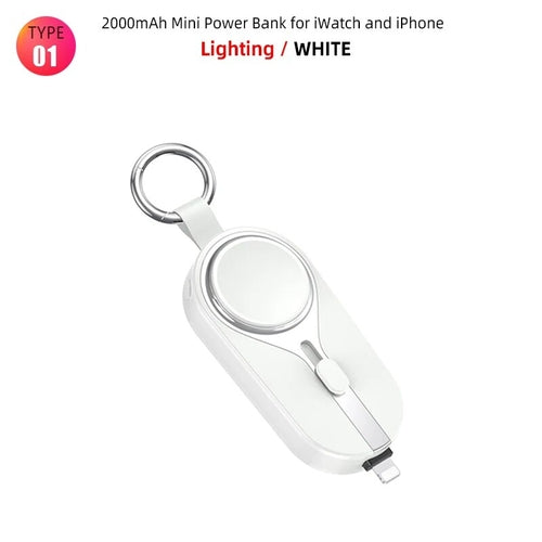 Portable Powerbank for Apple Watch Charger Key Chain Mobile Phone