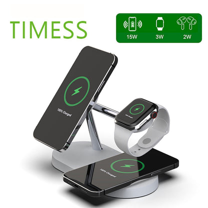 Qi Wireless Charger Stand For Iphone 14 13 12 Pro Max 3 In 1 Fast
