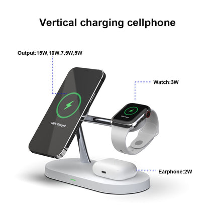 Qi Wireless Charger Stand For Iphone 14 13 12 Pro Max 3 In 1 Fast