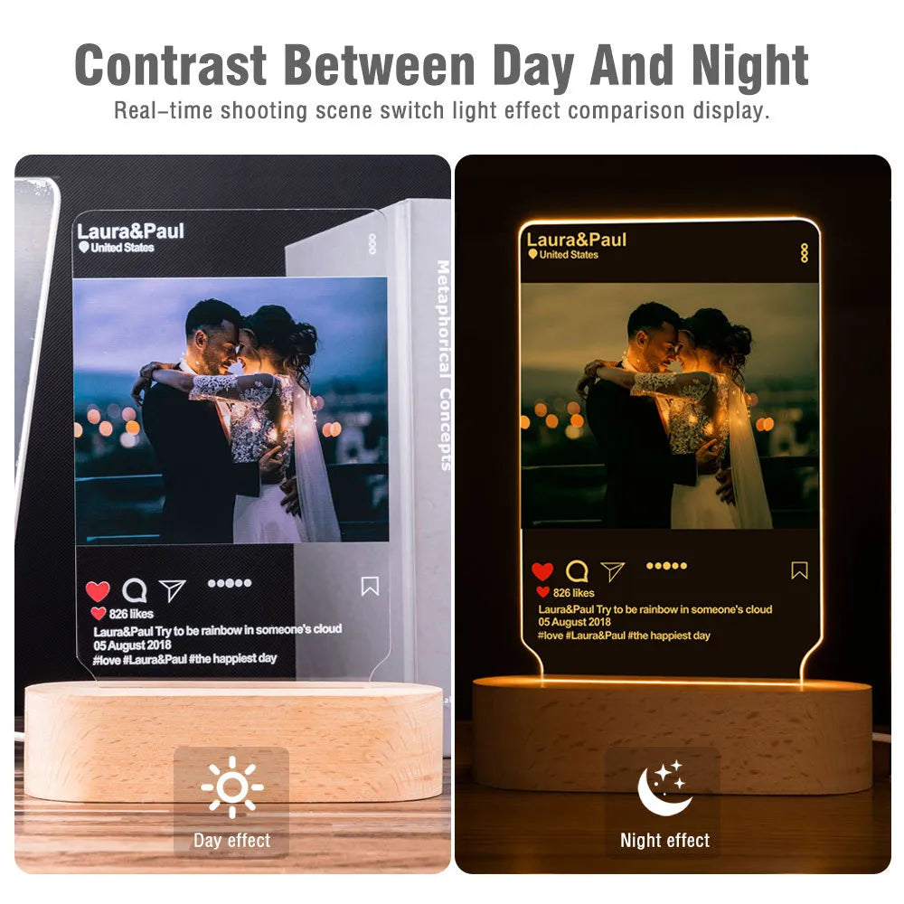 Personalized 3D Photo Lamp Custom Photo And Text Customized