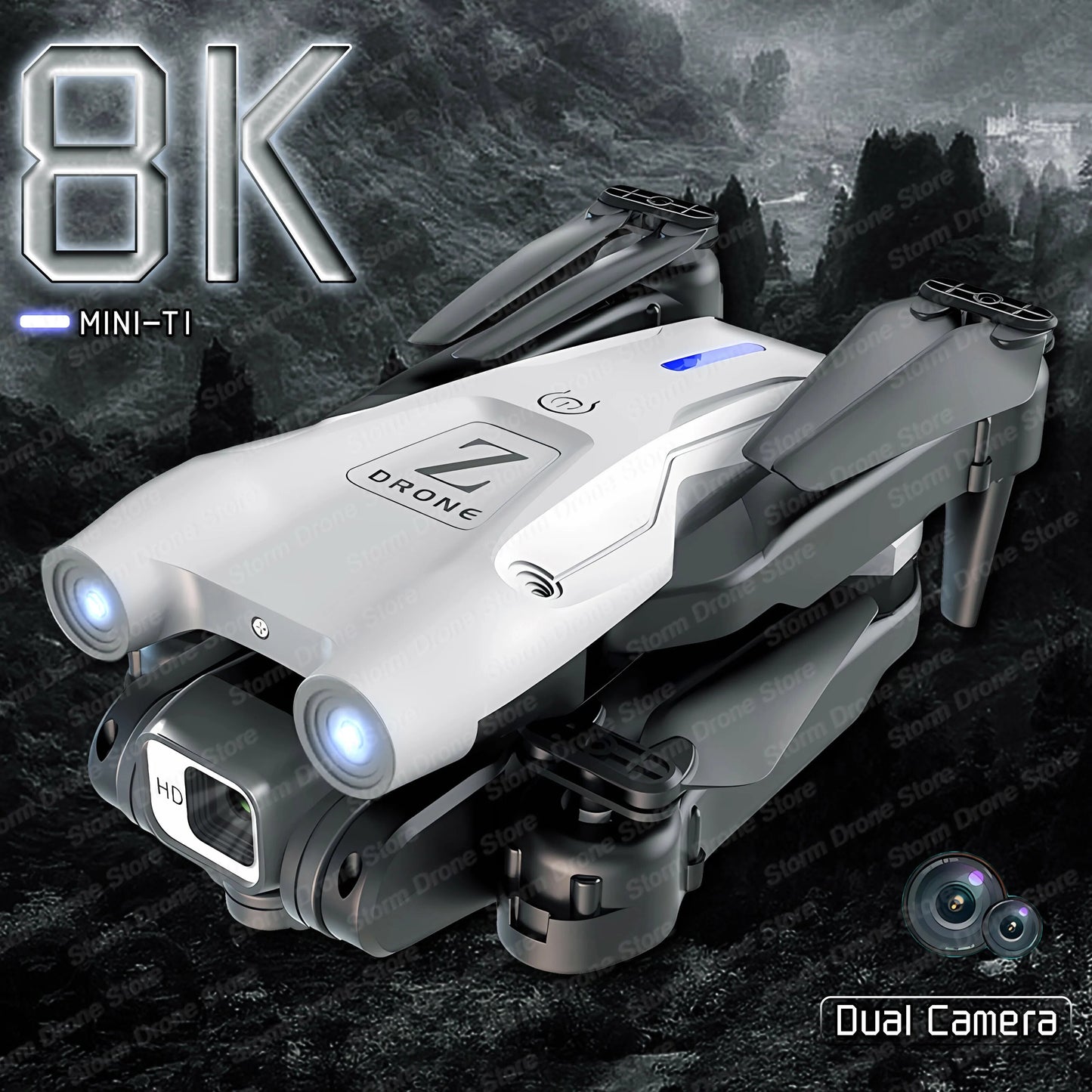 Newest T1 Mini Drone 4KDual HD Profesional RC Quadcopter 8K Drone