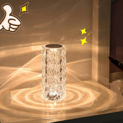 Crystal LED Night Light Romm Decor Light USB Rechargeable Ambient Lamp