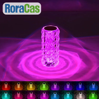 Crystal LED Night Light Romm Decor Light USB Rechargeable Ambient Lamp