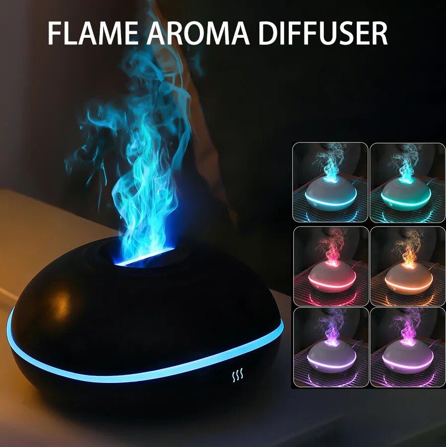 7 Color Flame Aroma Diffuser 200ml Fire Flame Humidifier Home USB