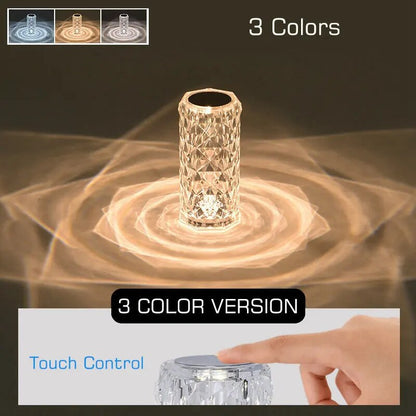 Crystal LED Night Light Romm Decor Light USB Rechargeable Ambient Lamp
