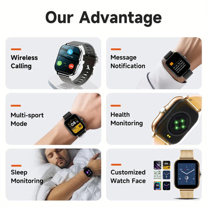 2023 NEW SmartWatch Android Phone 1.44" Color Screen Full Touch Custom